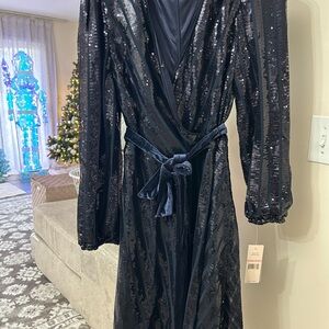 Nanette Lepore Black Sequin Robe